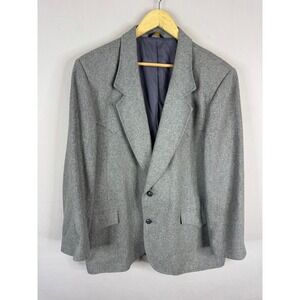 Pioneer Wear Mens 44 Grey Wool Western Blazer Sport Coat Made in USA